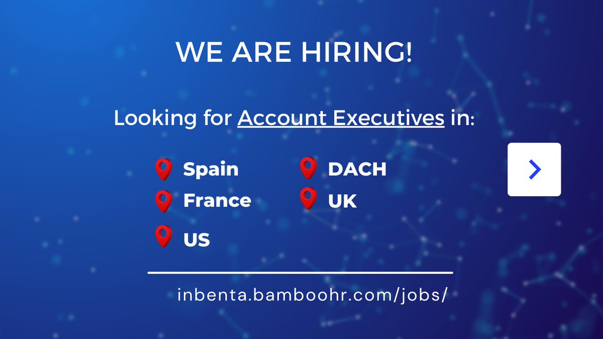 inbenta's tweet image. 💼 We are #hiring **Account Executives** for different regions!!🌎

🏆Come join a young, dynamic #team, working towards helping #supportteams escalate their support with the top #conversationalAI tool. 🤩🍀

📎 Click here to apply👇lnkd.in/eHSXxq4R