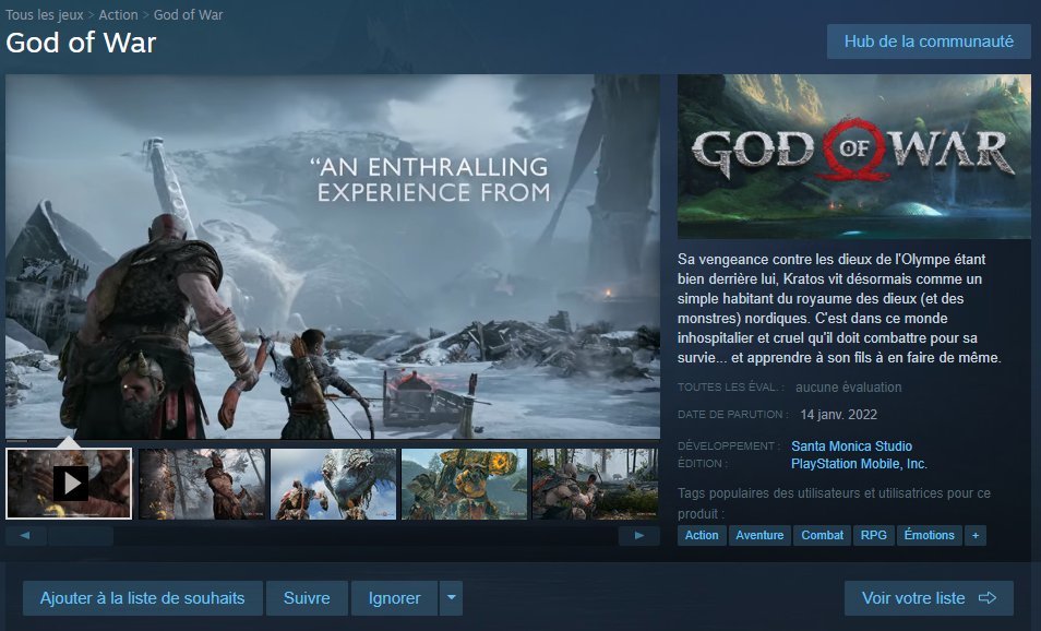 JVCom's tweet photo. 🍅 God of War sortira sur Steam le 14 janvier !

Encore une exclu PlayStation qui débarque sur PC. 😏 https://t.co/f6MHyDdq6g