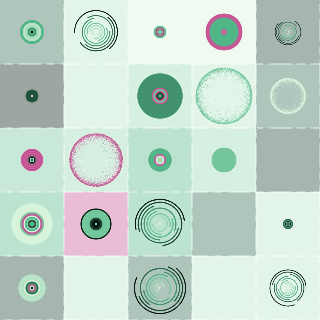 twonerdsmakeart's tweet photo. Something about a monochromatic color palette with one complementary color added that's soooooo satisfying.

#genartclub #creativecoding #codeart #artwork #openseaart https://t.co/HYO9hzBIU9