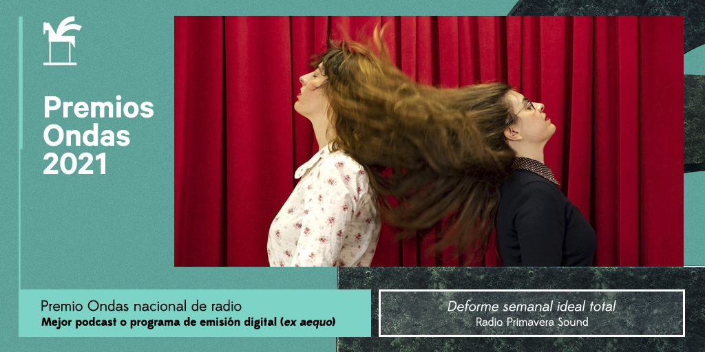 Premios_Ondas's tweet photo. 📻 Premio #Ondas2021 nacional de radio 
🔹 Mejor podcast para o programa de emisión digital (ex aequo): 
"Deforme semanal ideal total" de @RadioPrimavera_ https://t.co/oYGhcwBufH