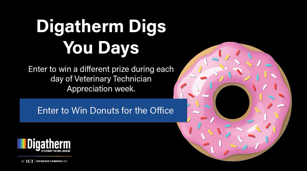 digatherm's tweet photo. [Digatherm Digs You Days] We're on Day 4 of Veterinary Technician Appreciation week! Today you can enter to win donuts for the office. Sign up at https://t.co/o6cOE508st

#veterinarytechnicianappreciation #veterinarytechnicianappreciationweek #veterinarynurseappreciation https://t.co/7FrRjRDhHF