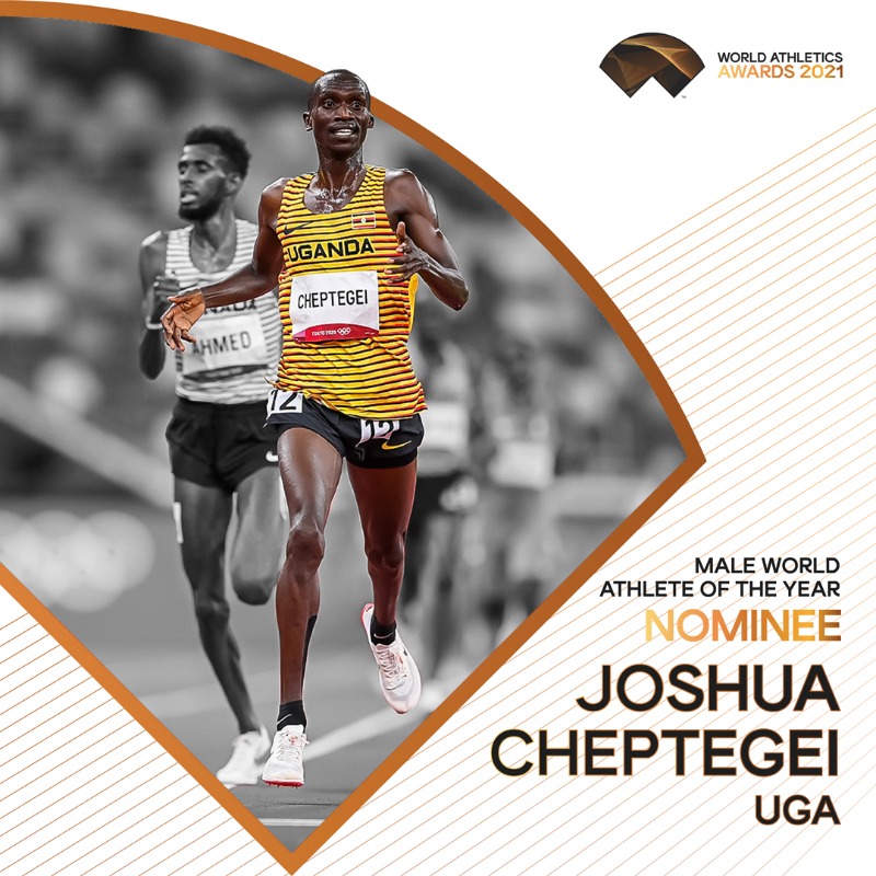 #WorldAthleticsAwards announcement! @joshuacheptege1 is nominated for Male World Athlete of the Year 2021. Retweet to vote for him.