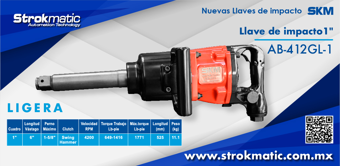 Strokmatic_MX's tweet photo. Nueva Llave de Impacto
#LIGERA 
El clutch tipo SWING HAMMER de la AB-412-GL-1” y su vástago alargado de 6” la hacen ideal...

https://t.co/WEd23SFSiz

#strokmatic
#automatización 
#SectorIndustrial 
#nuevosproductos 
#neumática https://t.co/kulGcYDlle