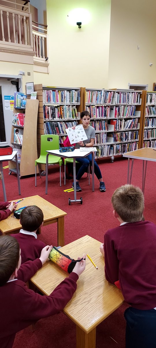 AgaGrandowicz's tweet photo. It was so great to be back on tour with live drawing workshops for children, this time as part of the #ChildrensBookMonth in Co. Galway and I was delighted to talk about my recent #RemarkableCreaturesBook and draw select animals from it 💚📗 (1/2) https://t.co/fFeSGrJnGS