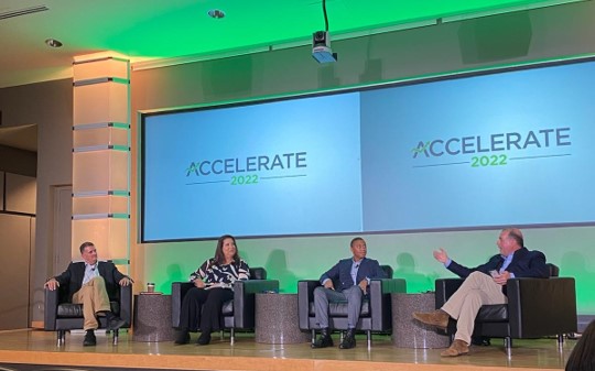 VirginiaIPC's tweet photo. .@tomweithman this morning ☀️ speaking on the “Trends in Venture Investing” - joining fellow panelists Nassir Criss, Associate at @sixty8capital; Aurelia Flores, Venture Partner, @newmarketsvp; & Steve Balistreri, Managing Director of @MorganFranklin #Accelerate2022 #CITGAPFunds https://t.co/lYueY5CG3K