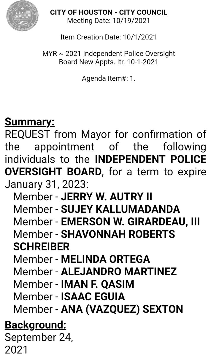 Congrats <a href="/sigmalambdabeta/">Sigma Lambda Beta</a> Brother <a href="/SanchezEagleWRS/">Ali Mtz</a> and good friend <a href="/bylrgrl/">Mel O.</a> for being appointed to for the <a href="/HoustonTX/">City of Houston</a> #IPOB. Thank you to all who have accepted to serve!