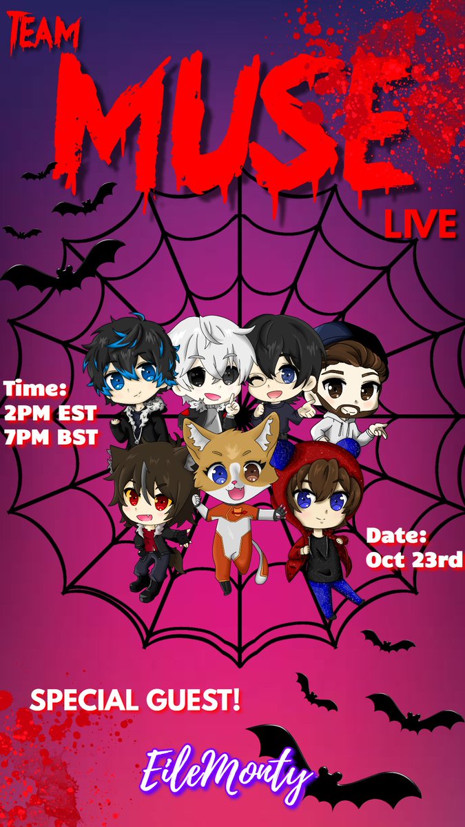 TeamMuse_'s tweet photo. Don't miss out on Muses Spookscriber Concert ! On October 23rd! 
Featuring our MONSTAR friend EileMonty ❤️ https://t.co/rfqtiM5AxN