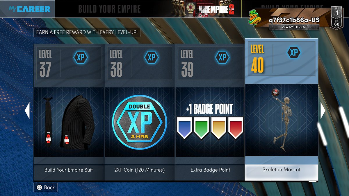 NBA2K's tweet image. In Season 2, you can earn a Skeleton Mascot outfit for reaching level 40 💀

Read More: nba.2k.com/courtside-repo…