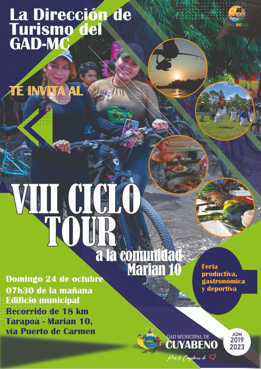 Te invitamos a participar del VIII Ciclo Tour a la comunidad Marian 10. Bici, producción y turismo te esperan este domingo 24 de octubre. ¡¡Te esperamos!!