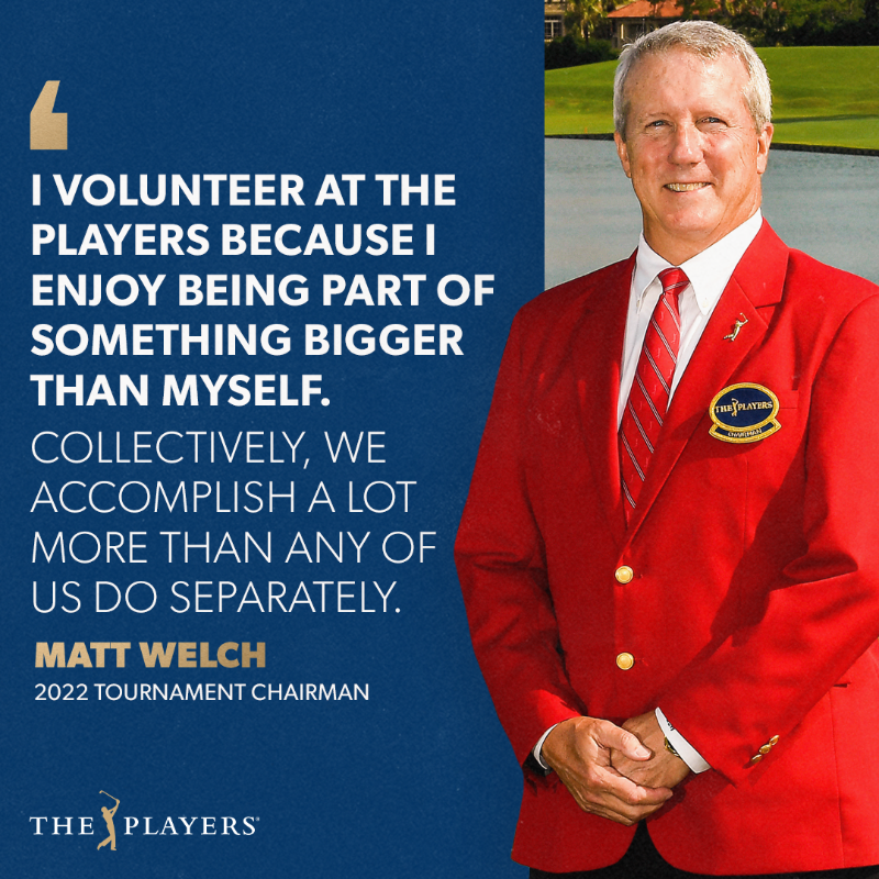 ThePlayers's tweet photo. Camaraderie. Community. Charity. 

Calling all new volunteers who want to join the team of “Golf’s Greatest Volunteers”!