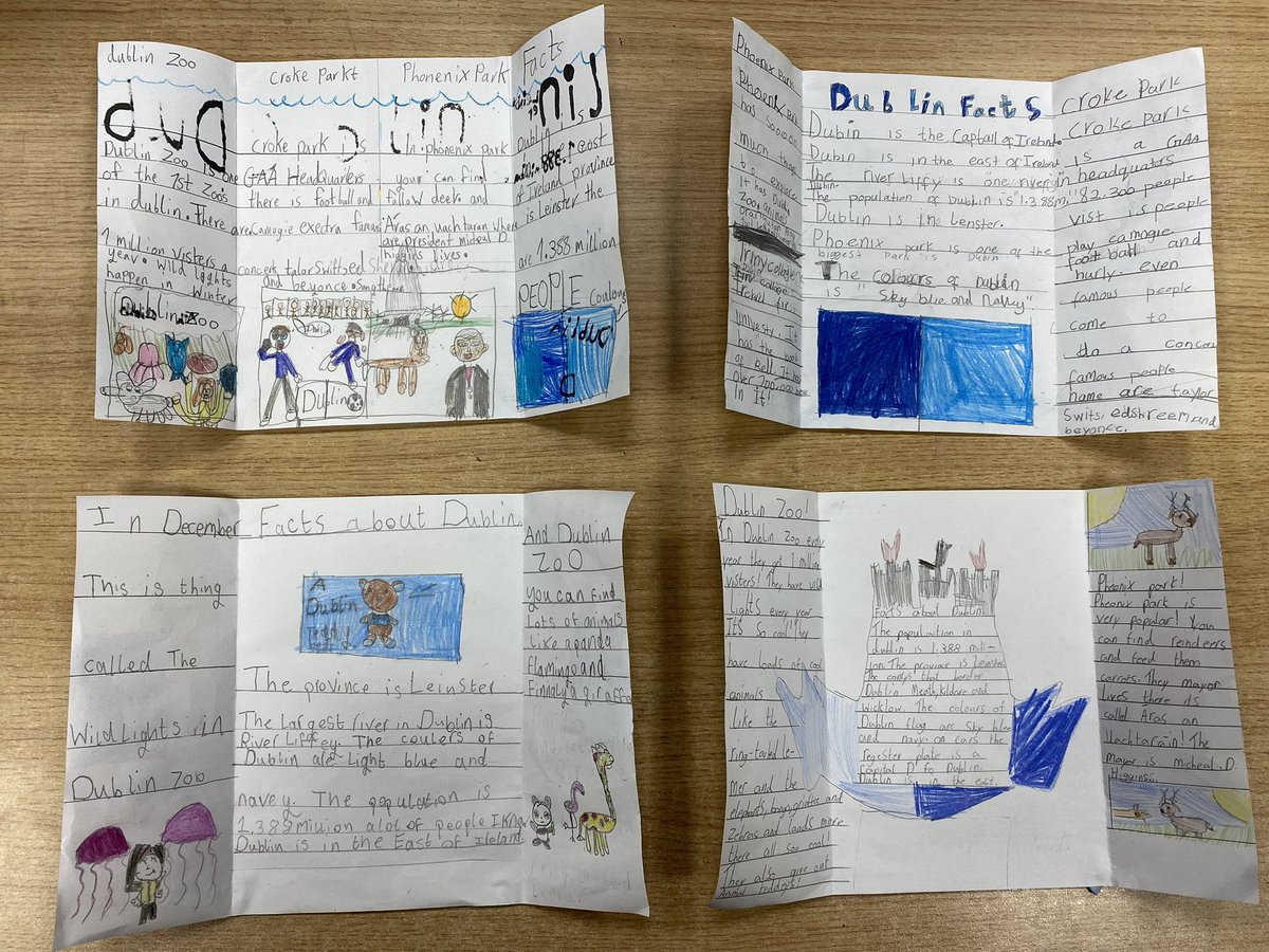 AssumptionGNS's tweet photo. Have a look at the fantastic brochures created by Ms Cronin’s 3rd class using information they learned about their county! https://t.co/Mx3PSDd6On