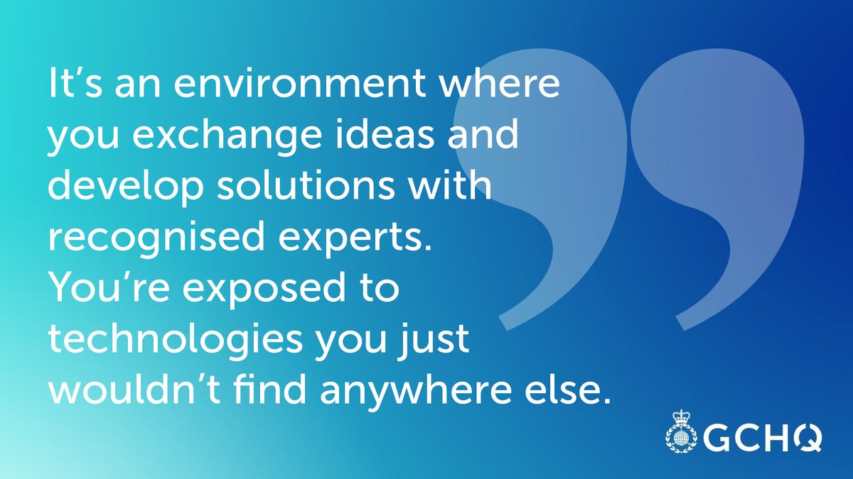 At GCHQ we believe success depends on great minds not thinking alike.

We recognise people’s individual strengths and enable them to develop innovative solutions.

➡️ gchq-careers.co.uk/life-at-gchq.h…