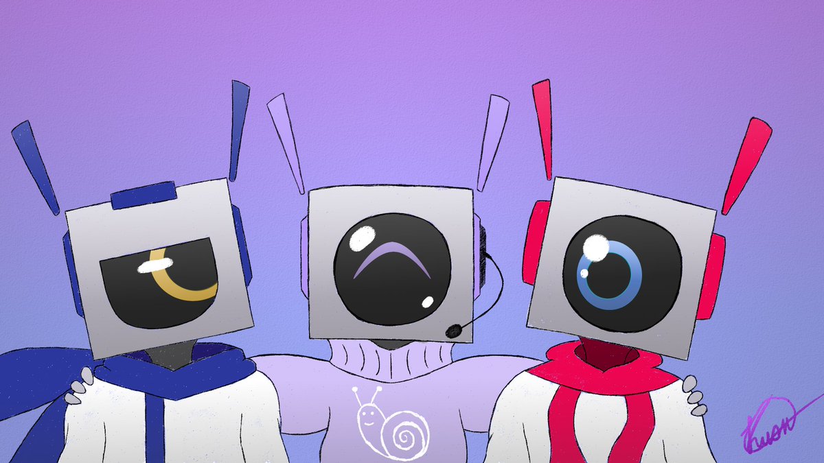 RomulusCorleone's tweet photo. #OneshotGame
#OneShot
#Prophetbot
#Prototype
#Nightmargin
RoboTrio
A quick drawing made for fun. A bit crooked and I dabbled in the gradient. Why not. https://t.co/vwAOPfIQP9