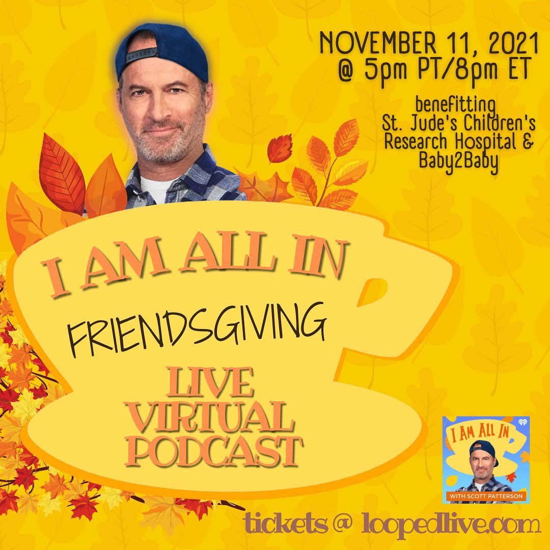 An #iamallinpodcast “Friendsgiving” for #GilmoreGirls fans! 

Join <a href="/ScottGPatterson/">Scott G. Patterson</a>, the amazing @GrantLeeTweets &amp; <a href="/emilykuroda/">Emily Kuroda</a>, plus other special #StarsHollow guests TBA!

A live virtual podcast recording &amp; fan Q&amp;A 🎧
Tix: app.loopedlive.com/c/3742

*Benefits <a href="/baby2baby/">Baby2Baby</a> &amp; <a href="/StJude/">St. Jude</a>