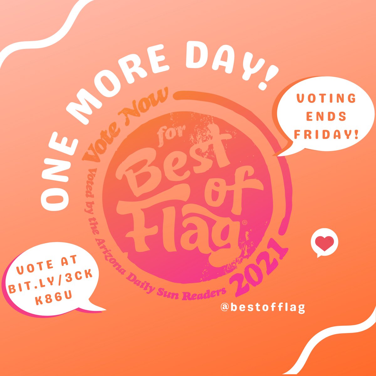 BestOfFlag's tweet photo. Best of Flag voting ends tomorrow! Vote for your favorites now at https://t.co/5ocUUqd6uC. https://t.co/sKGsxeRU7B