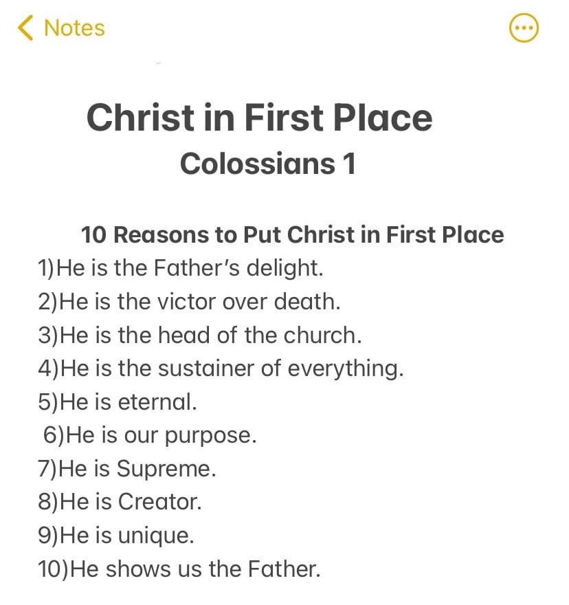 CrosspointBible's tweet photo. The past few weeks pastor Hayden has been preaching on Colossians 1. It's so important that we don't allow Christ to become detached, diminished, or domesticated.  How can you place Christ in first place this week? https://t.co/chTl84M8TY