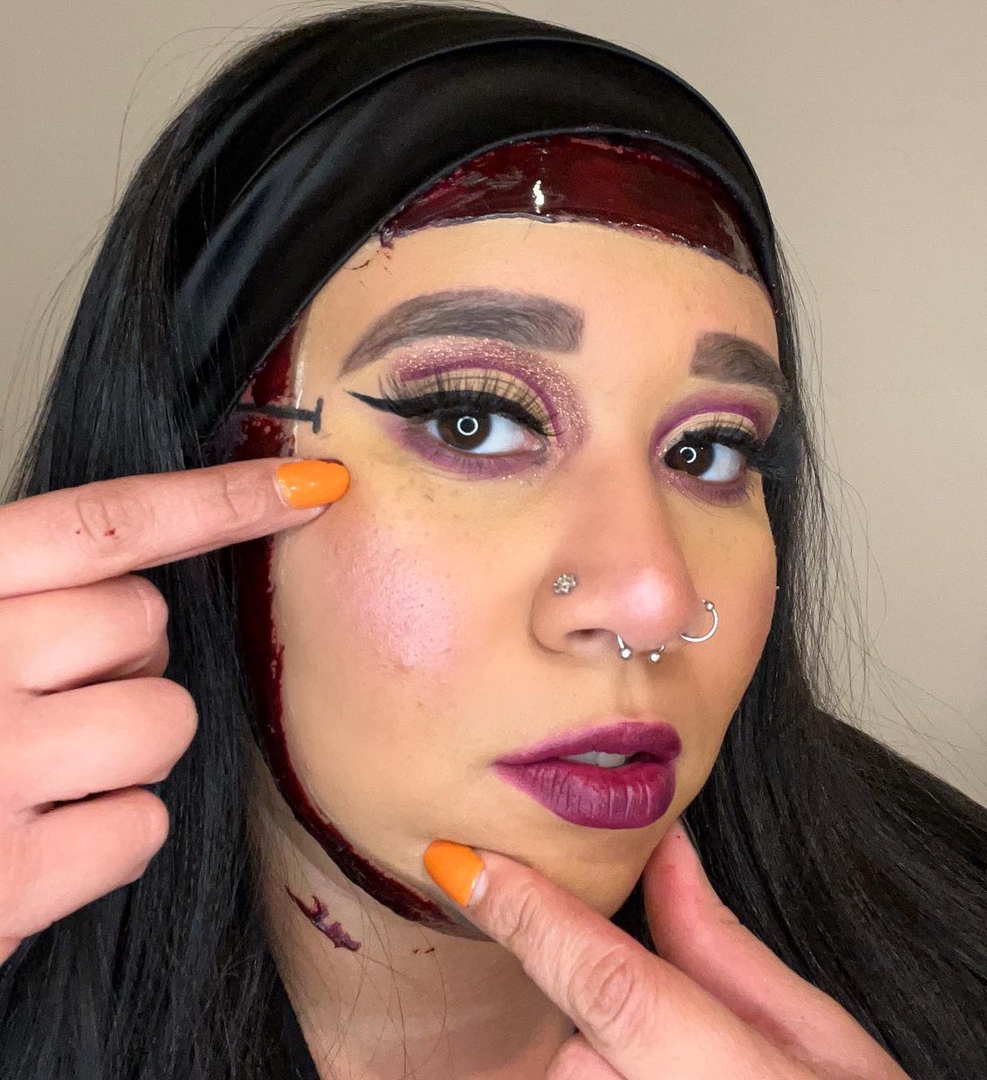 careserenee's tweet photo. Some of my spooky glam looks from earlier this month for the @TheCrayonCase #SpookyCutieSearch !

School supplies used:
🖍blush binder
🖍watch me blush palette
🖍chalk dust setting powder (letter s)
🖍ibrow pomade https://t.co/oA1X9rzVFv