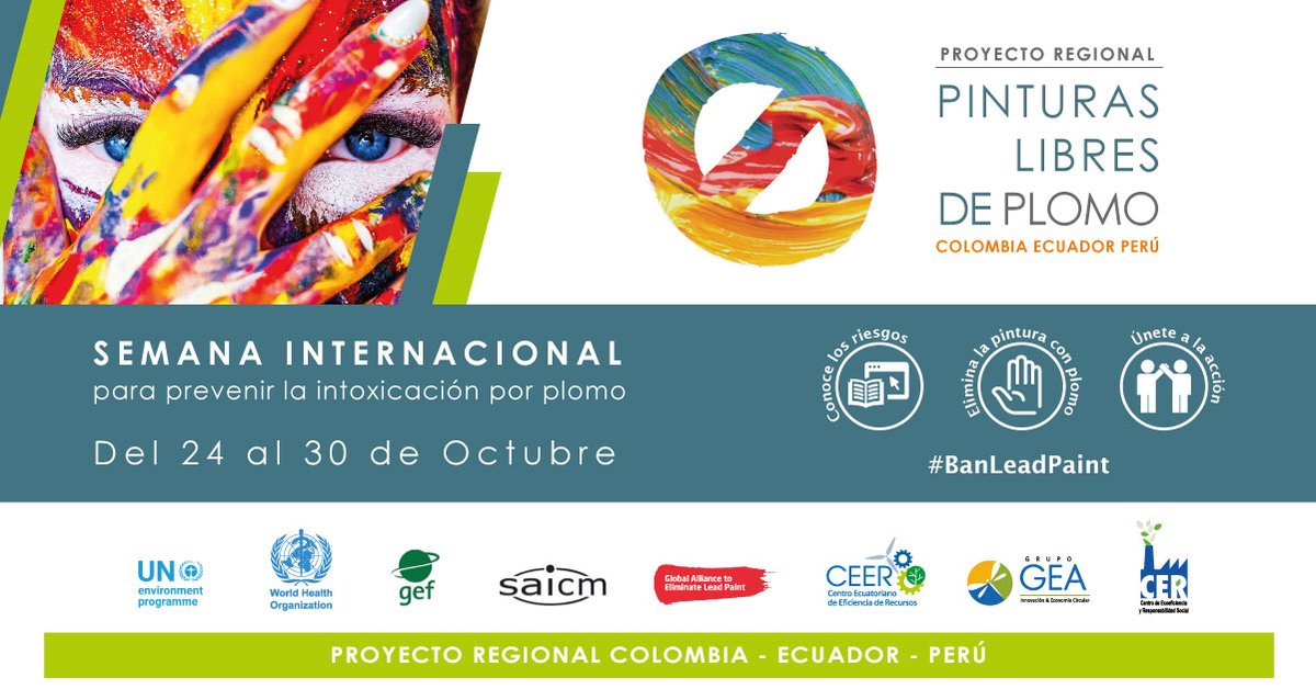 ceer_ec's tweet photo. Eventos Gratuitos para la Semana Internacional de Prevención de la Intoxicación por Plomo.
Martes 26 - Reformulación de Pinturas y Logros del proyecto.
Viernes 29 - Acciones Regulatorias sobre el Plomo
Inscripciones en: https://t.co/HZaCfANc8W
#BanLeadPaint #CeerEC #ILPPW2021 https://t.co/M6snq4y8iY