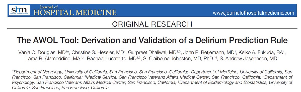 A_MacLullich's tweet photo. ❓ Does anyone use #delirium prediction models in clinical practice? Eg.  E-PRE-DELIRIC/?

❓ Or are they more a research tool?

 💎 If you do use them in practice - can you describe how? https://t.co/A89RpjuPPN