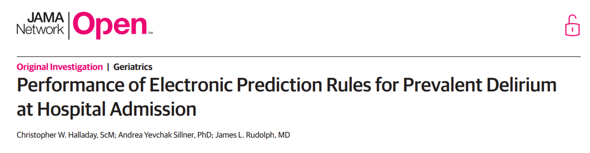 A_MacLullich's tweet photo. ❓ Does anyone use #delirium prediction models in clinical practice? Eg.  E-PRE-DELIRIC/?

❓ Or are they more a research tool?

 💎 If you do use them in practice - can you describe how? https://t.co/A89RpjuPPN