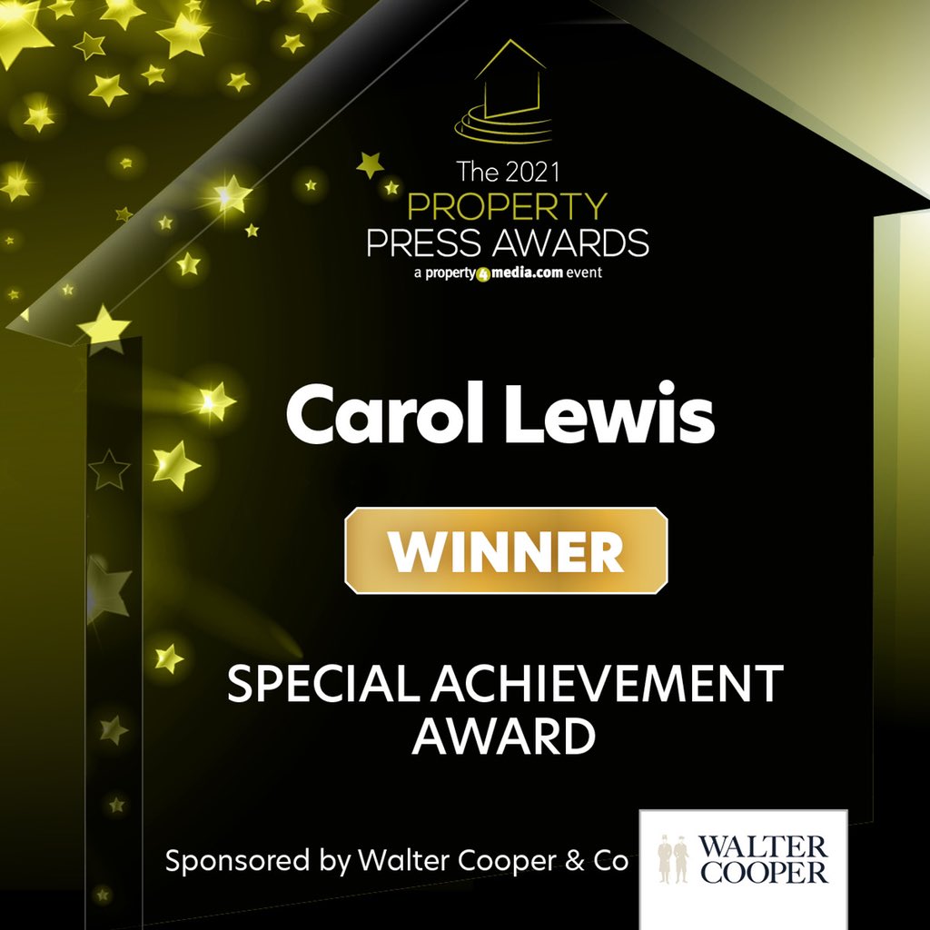 property4media's tweet photo. Congratulations to @CarolLewis101 for winning Special Achievement Award. #PropertyPressAwards https://t.co/eFaEjGym5G