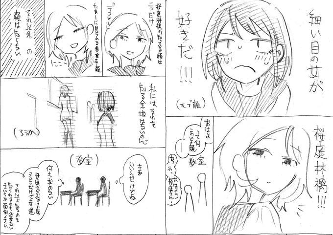 細い目をした女のネームと特典ラフが出てきたので 