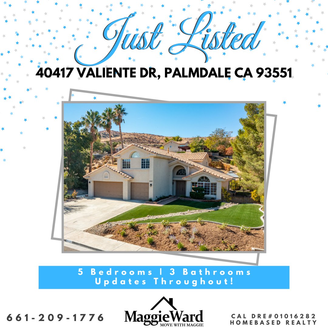 WardRealtor's tweet image. #NewListing! 5 Bedroom home located on a cul de sac in the Summit!

Visit bit.ly/3C5Ngic for more photos and information!

#MoveWithMaggie #MaggieWardRealtor #RanchoVista #WestPalmdale #HomesForSale #HomesForSaleRanchoVista #YourAVHomeValues #RealEstate #HomeBasedRealty