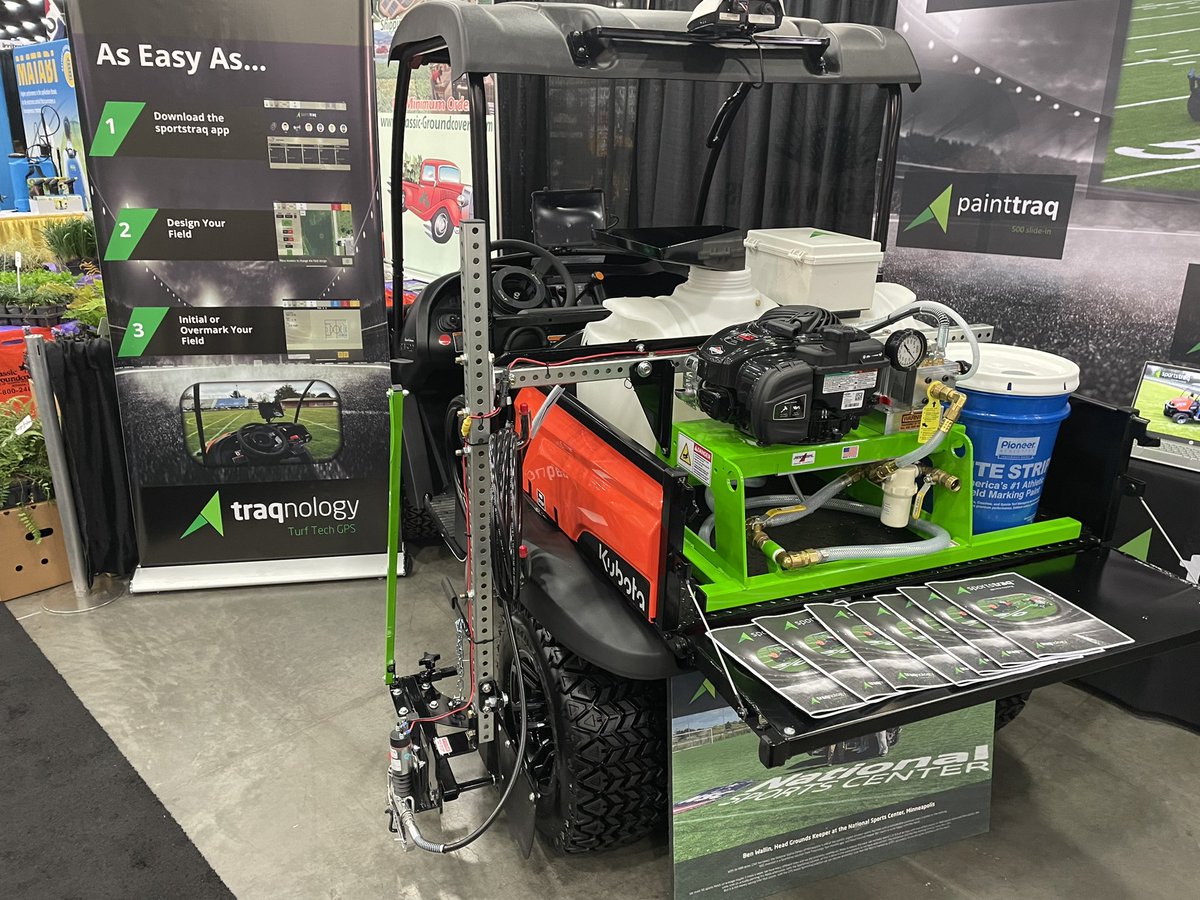 TraqnologyGPS's tweet image. @TraqnologyGPS is @GIE_EXPO this week.  Stop by our indoor &amp;amp; outdoor demo space.  Register to win @pioneerathletic paint!  #gpstech #sportsturf #greenindustry