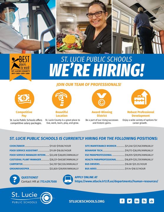 1SLPS's tweet photo. Be a part of our award-winning district! SLPS is hiring and looking to add to our team! Please see the attached flyer for open positions and salaries. To apply and view additional open positions, visit: https://t.co/YZ3UsH5zHY https://t.co/zYqoDp9xbU