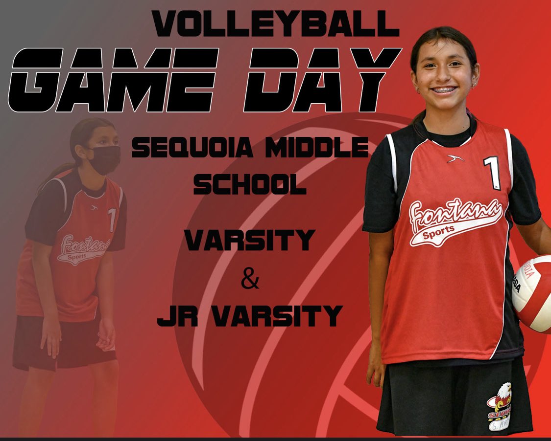 Game day! Away game <a href="/FUSD_FMSTrojans/">Fontana MS Trojans</a>! Let’s go, Eagles! 🖤❤️ 🏐