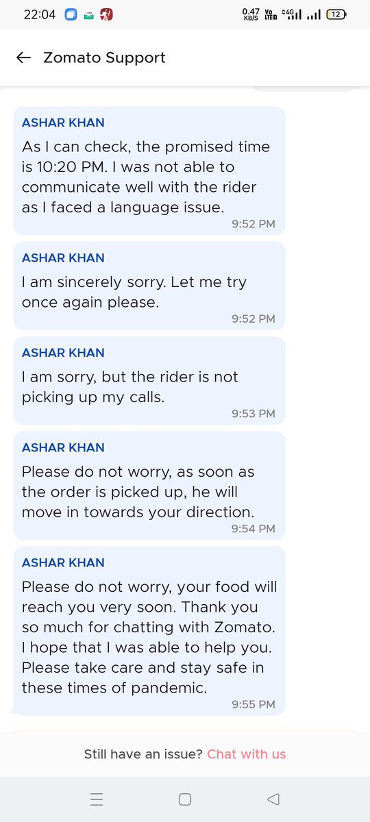 im_RahulR's tweet photo. @zomato im getting a delayed order since your executive has a LANGUAGE BARRIER problem. Hence he wasn't able to connect with the rider. Please make your there is no communication lag between your teams. This is truly not encouraging. #ZomatoSpeakTamil https://t.co/4wjAns4jWM