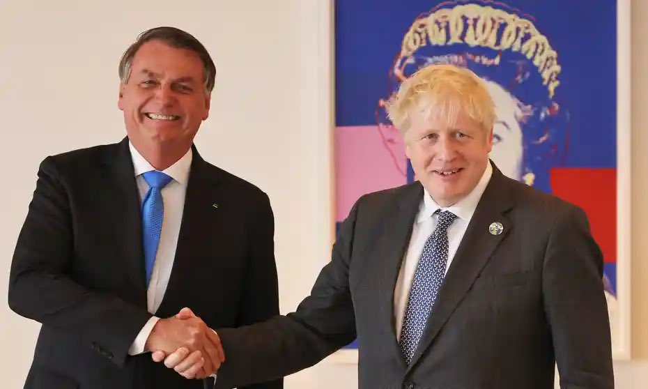 BrexitBuster's tweet photo. Moves in Brazil to bring blood-soaked would-be tyrant Jair Bolsonaro to justice for his crimes against humanity during the Covid pandemic should be of concern to his British counterpart Liar Johnsonaro. He is equally guilty. 
#LockThemAllUp #Johnsonaro https://t.co/ZuWOyVDpuD