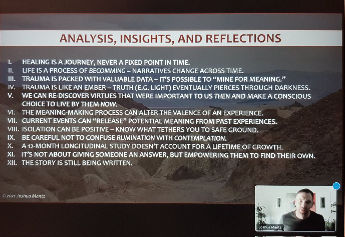 jannepunski's tweet photo. "Its not about giving someone an answer, but empowering them to find their own." 

Excellent philosophical remarks on psychotrauma by Major Joshua Mantz during the #COMBATPTSD2021 

#PTSDConference 
@strongstar_ptsd @UTHealthSA https://t.co/tgjcbnOACl