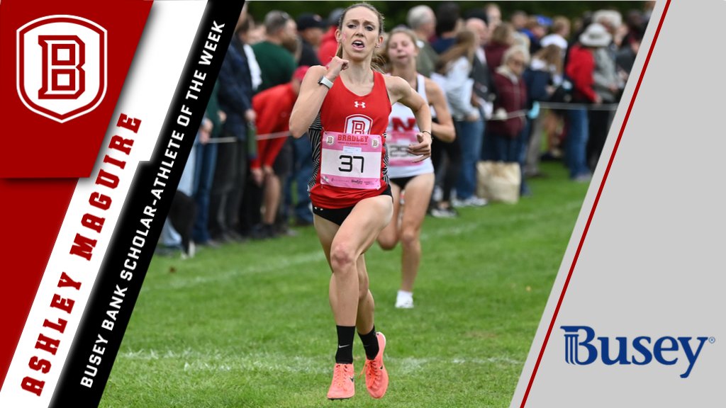 BradleyBraves's tweet photo. This week's Bradley Busey Bank Scholar-Athlete of the Week is sophomore Ashley Maguire, who ran a career-best 6K time at last week's Bradley Pink Classic to help @BradleyXCTrack to a third-place team finish. 

📰⬇️
https://t.co/Woro8VgCbx https://t.co/dbNkTPDdXj