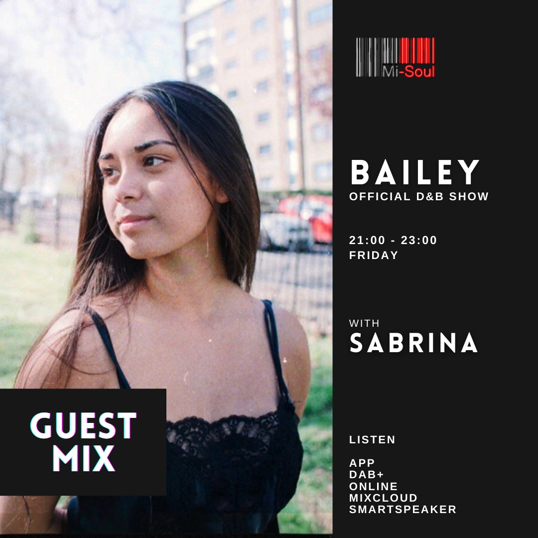 BaileyIntabeats's tweet photo. This is pretty cool. #sabrinasolemani has done a mix for this Fridays Official #DrumAndBass Show @MiSoulRadio. Lock in from 9pm (UK) to catch it.

@djjjfrost #djbailey @deepsoulfuldnb #dnb #jungle #misoulradio https://t.co/WmTa71Dvgo
