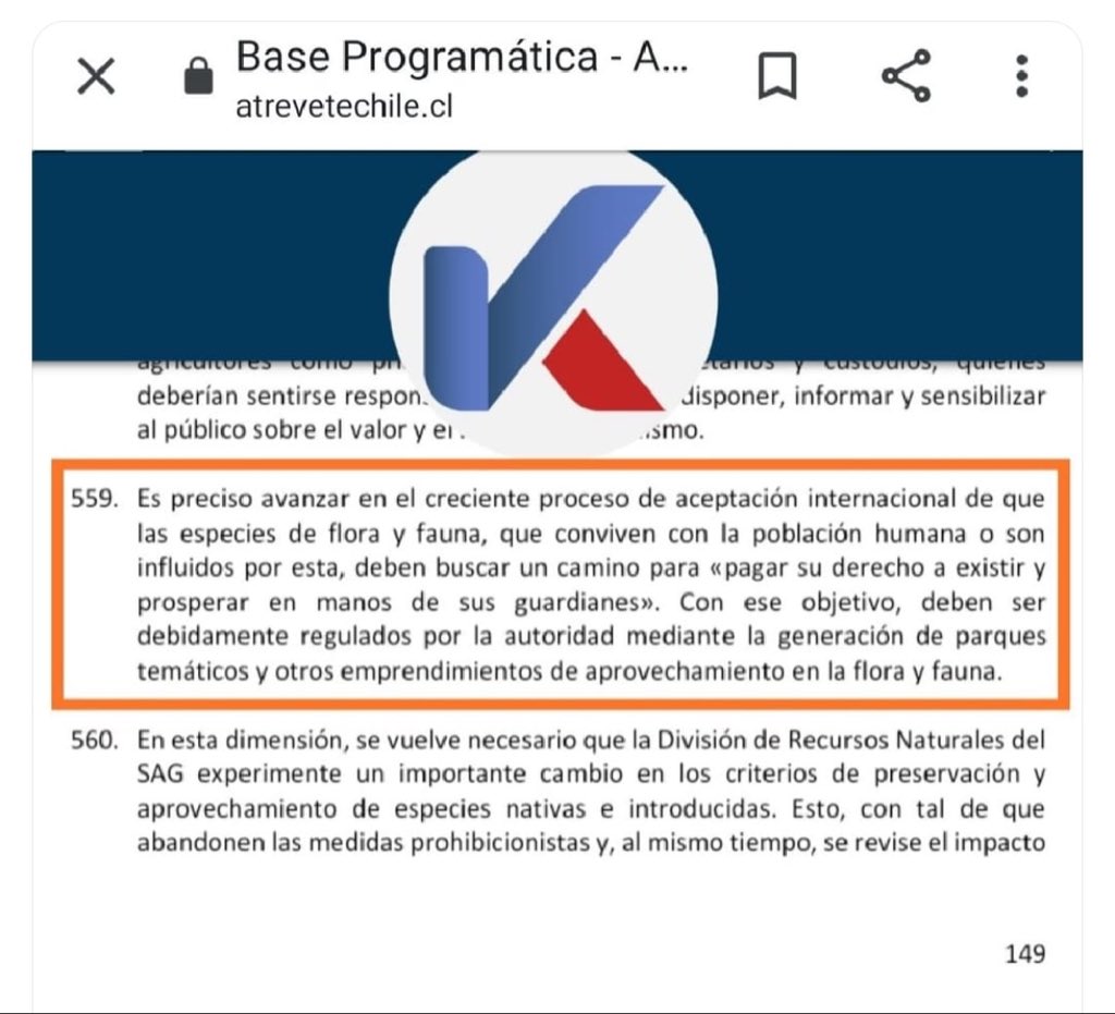 karlapintod10's tweet photo. ¿Qué querrá decir el señor Kast con este punto de su programa de Gobierno? Ahora, para colmo, ¿tendremos que pagar por tener a nuestros animales? Para tranquilidad de todos quienes amamos la flora y fauna, en Chile, sería bueno que @joseantoniokast aclare esta propuesta https://t.co/YDtzVtRooF