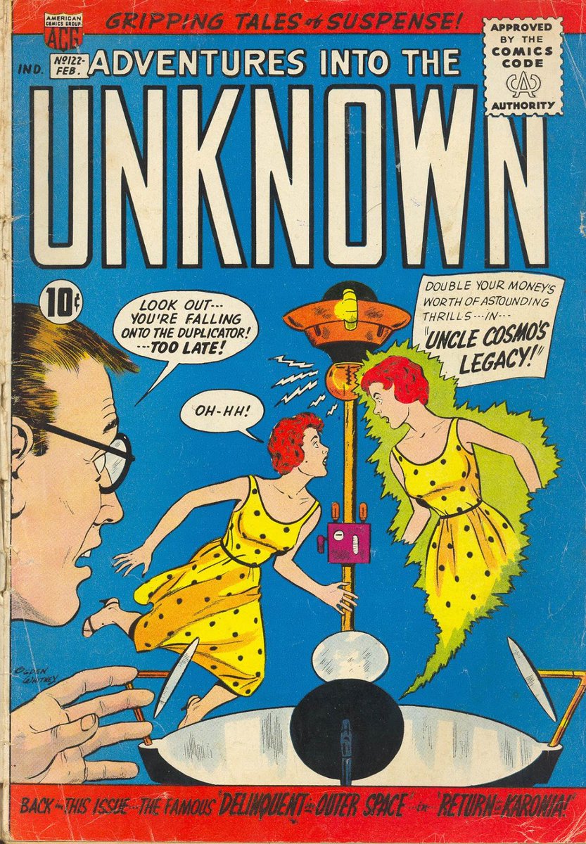 girl_clones's tweet photo. Adventures into The Unknown #122 Features a duplication machine.
#twoofher
#sendintheclone
#duplication https://t.co/NhzJZ4igYn