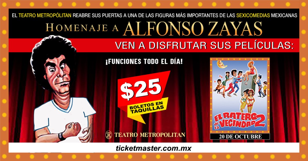 Teatro Metropólitan (@tmetropolitanmx) on Twitter photo ¡Hoy función "El Ratero de la vecindad 2"! Donde Roberto y su nueva familia están pasando por dificultades económicas por lo que decide formar otra vez su vieja banda y comienza a tratar de organizar algunos robos que resultan mal. 
Boletos aquí 👉 bit.ly/3lmFIS7 ¡Hoy función "El Ratero de la vecindad 2"! Donde Roberto y su nueva familia están pasando por dificultades económicas por lo que decide formar otra vez su vieja banda y comienza a tratar de organizar algunos robos que resultan mal. 
Boletos aquí 👉 bit.ly/3lmFIS7