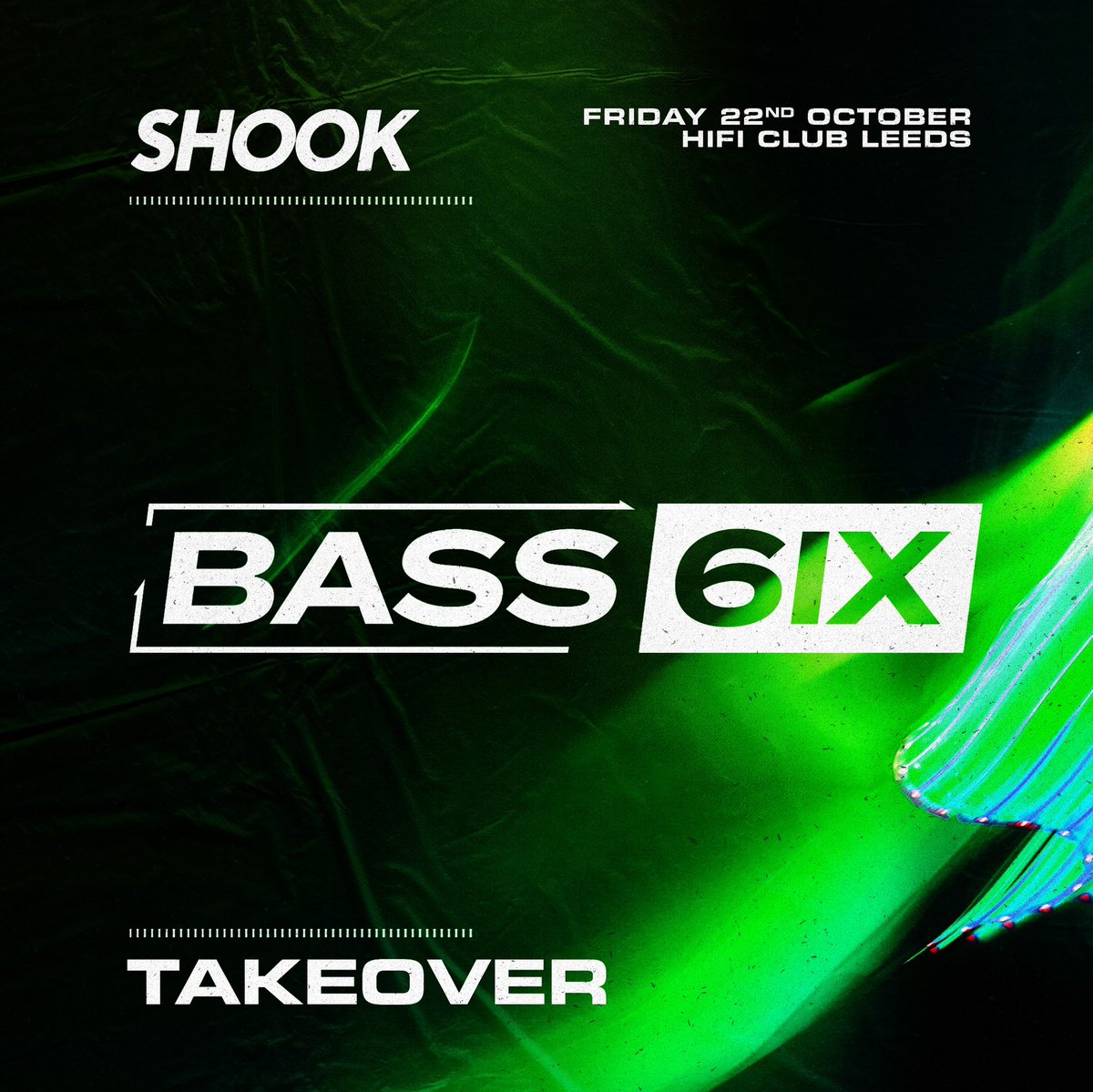 Catch our boys <a href="/rum_ting/">RUM N TING</a> representing bass6ix this Friday in Leeds!

<a href="/ShookEvents/">Shook LTD</a> have a huge lineup, featuring T>I, Bassman, Ray Keith + more! 

Event page: fb.me/e/1jjQpW1Ar

Tickets: skiddle.com/e/35797189