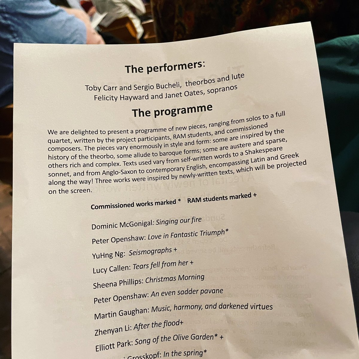 Thanks Emma for the most touching poem! Thanks Theorbo Today and all the performers! It has been such a pleasure to work with you all💜 Congrats on other composers’ stunning works!!