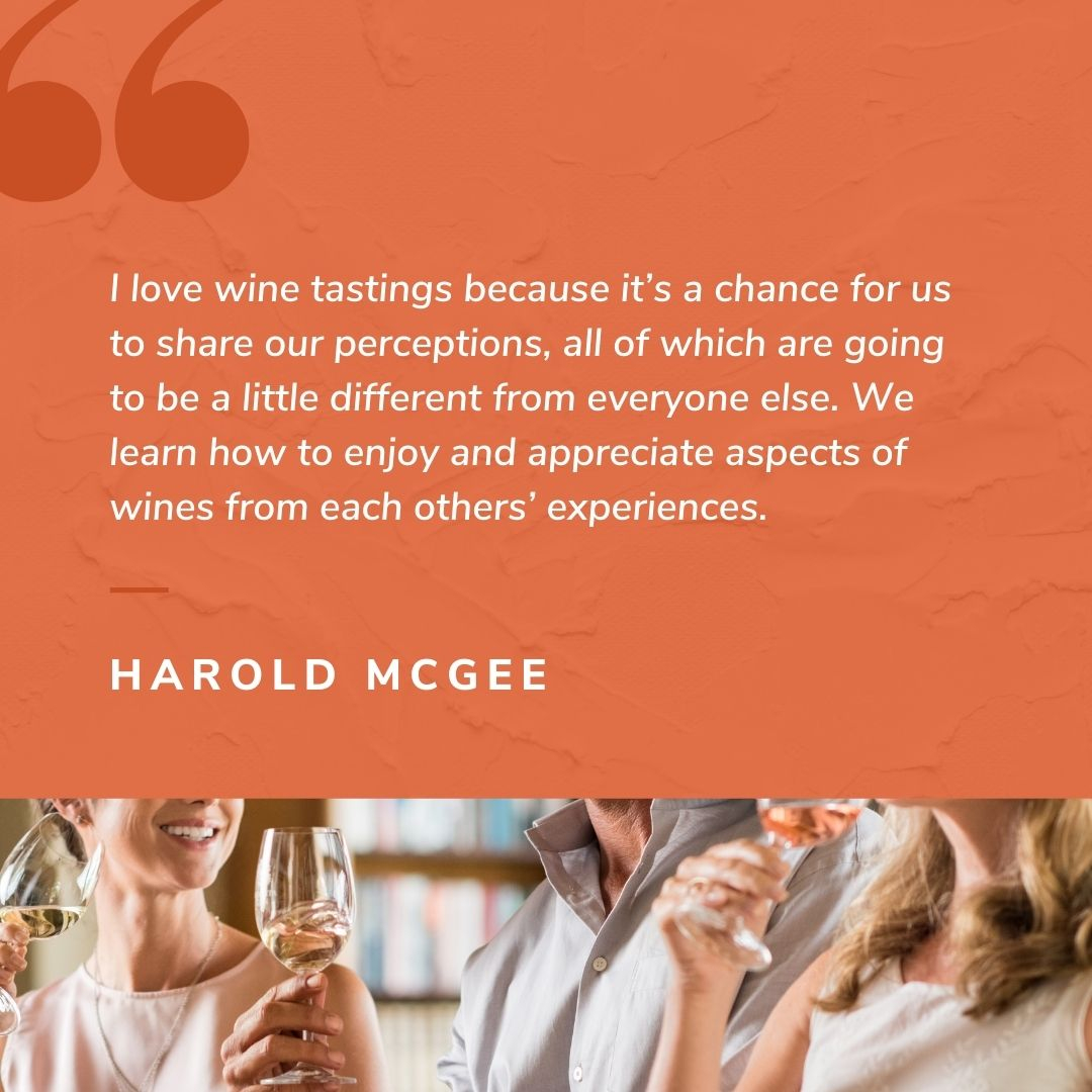 The4Top's tweet photo. One of the most beautiful parts of wine is the collaborative experience of tasting with other people. @Harold_McGee explains how sharing those moments can actually enhance and heighten the experience. https://t.co/m2ad7MuSna