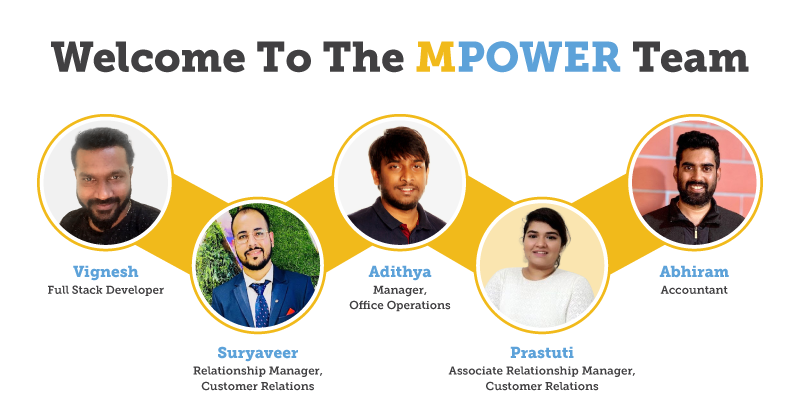 MPOWERfinancing's tweet photo. We are thrilled to welcome the newest members of #teamMPOWER! 

Please give a friendly hello to Vignesh, Adithya, Abhiram, Suryaveer, and Prastuti 👋🏼 What a great group!

If you wish to be a part of the MPOWER family, visit our careers section here 👉🏼 https://t.co/od2OT3a4yR https://t.co/OlyKK0mS02