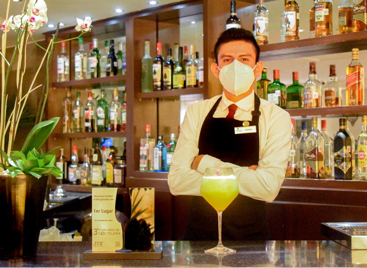 #MeetTheTeam: Sergio, one of our mixologists at #NowEmerald Cancun, was recently awarded 1st place at our annual AMR™ cocktail competition. 🥇 

You can find him at our Moments Lobby bar. 🍸 

#NowResorts #CelebrateEveryMoment