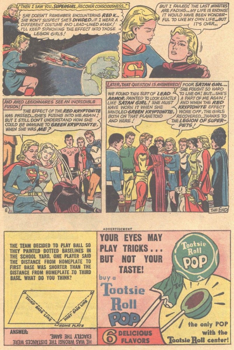 girl_clones's tweet photo. DC loves evil duplicates!  In the Silver Age, Supergirl had an evil red kryptonite created duplicate named Satan Girl in Adventure Comics #313. 
#twoofher
#sendintheclone https://t.co/7cEnrmYlKL