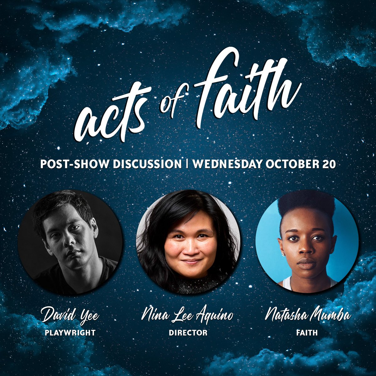 FactoryToronto's tweet photo. "Don't wear a fox on your head when the sun is out"
acts of faith returns TONIGHT! Join us for this evening's performance and stay after the show for a LIVE Q&A with David Yee, Nina Lee Aquino, and Natasha Mumba!
Register Now: https://t.co/vSgo9nQV4S
#ftactsoffaith #theaTO https://t.co/fq7XE6dzpI