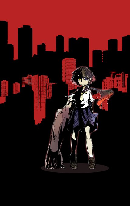 次描こうかなと思ってる一般向け短編漫画のイメージラフ。人に化けて都会に潜む鬼の話 