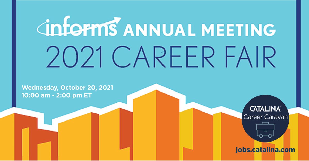 catalina's tweet image. Looking forward to meeting everyone during the #INFORMS2021 Career Fair as part of the Annual Meeting!

#catalinacareers #catalinacareercaravan #networking #careerfair #newopportunities