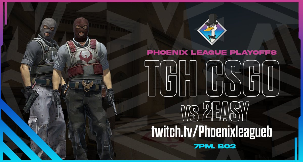 🚨Our CS:GO roster start their run in the <a href="/PhoenixCSLeague/">Phoenix League</a> Playoffs tonight!🚨

#TGH v <a href="/2easyesport/">2EASY</a> 

🕖7pm BST 
🔗twitch.tv/PhoenixLeagueB

#GetGoosed