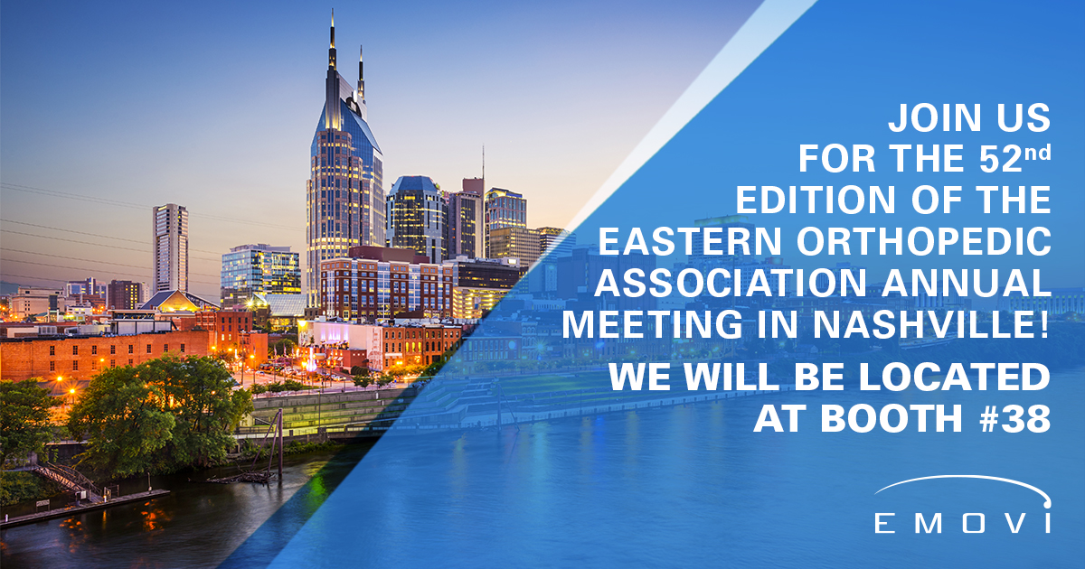 We look forward to see you today, until October 23 for the 52nd Edition of the Eastern Orthopedic Association annual meeting! We will be located at booth #38. For more information, please visit the website emovi.ca/evenements/eas….