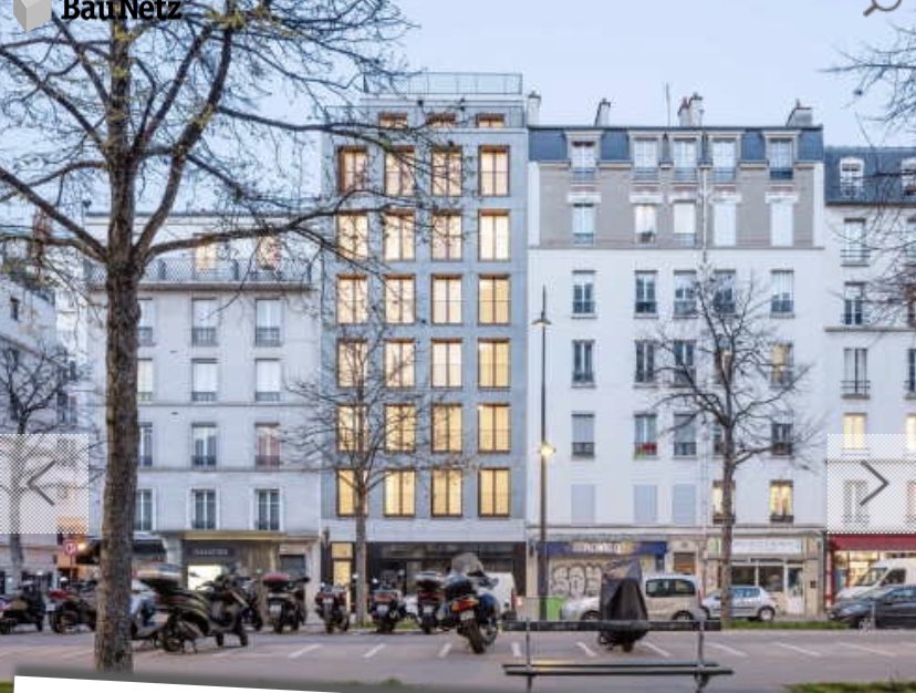 Oh yes. This is new social housing in Paris. (The one w the lights one.) 

Deets in the thread. As @holz_bau puts it:

“This is what climate action looks like.”